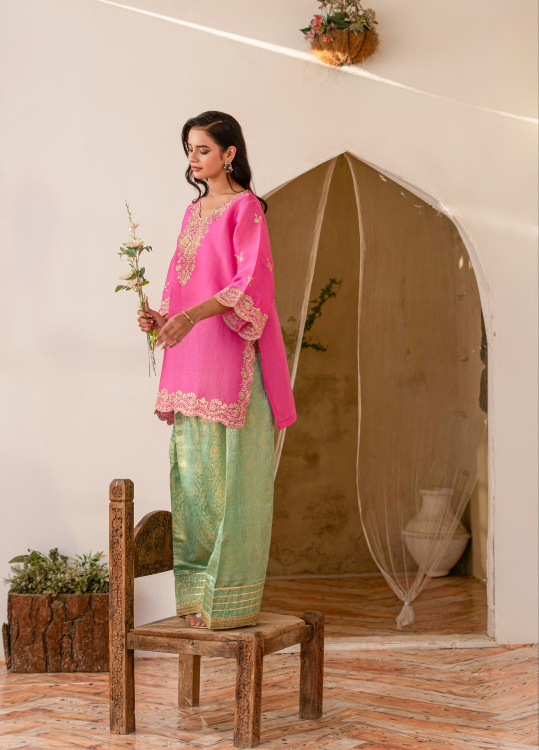 Madiha Gohar Women RTW Embroidered Shimmer Chiffon 2 Piece Suit GULRANG - Festive Collection