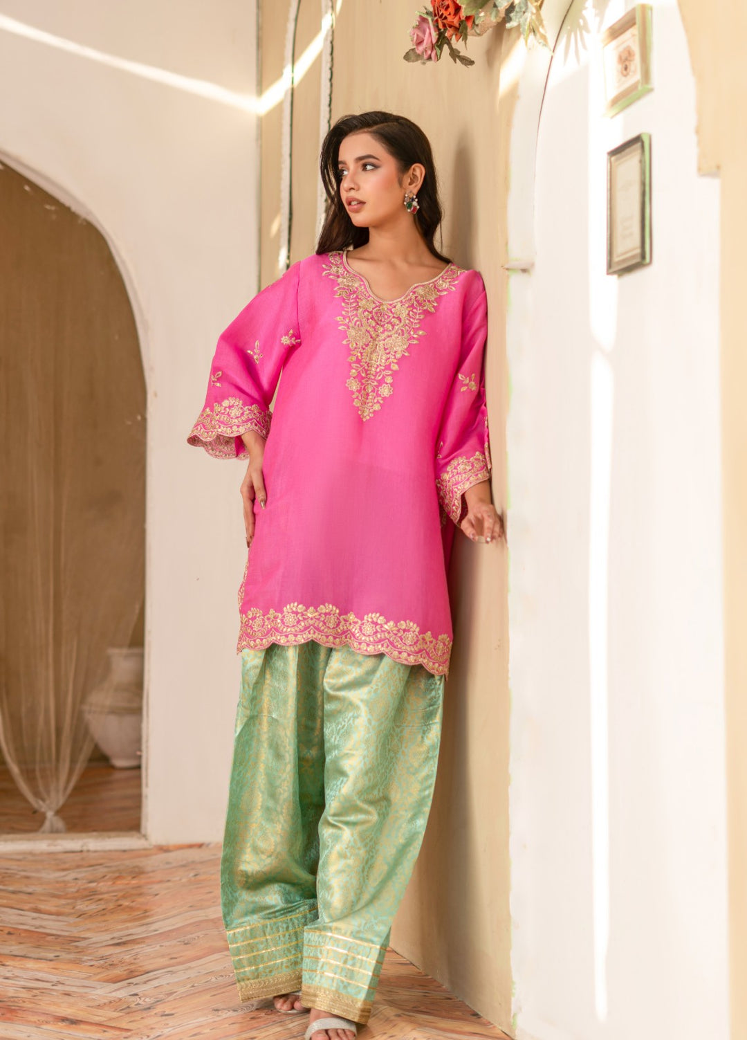 Madiha Gohar Women RTW Embroidered Shimmer Chiffon 2 Piece Suit GULRANG - Festive Collection