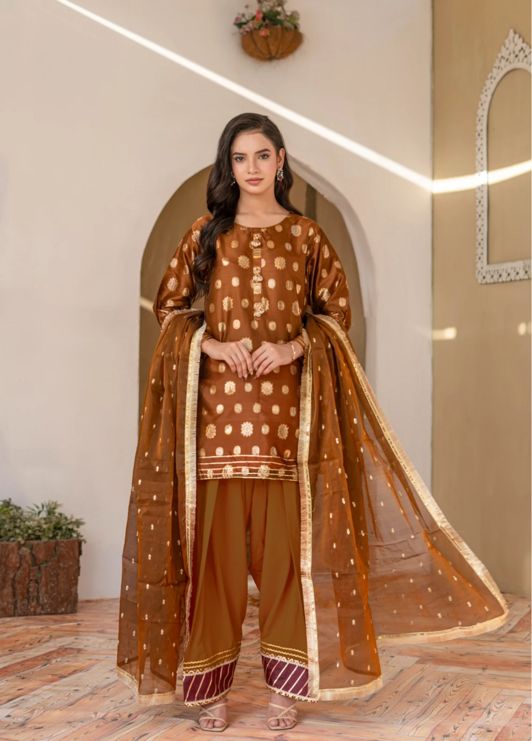 Madiha Gohar Women RTW Printed Banarsi 3 Piece Suit MEHRAAB - Festive Collection