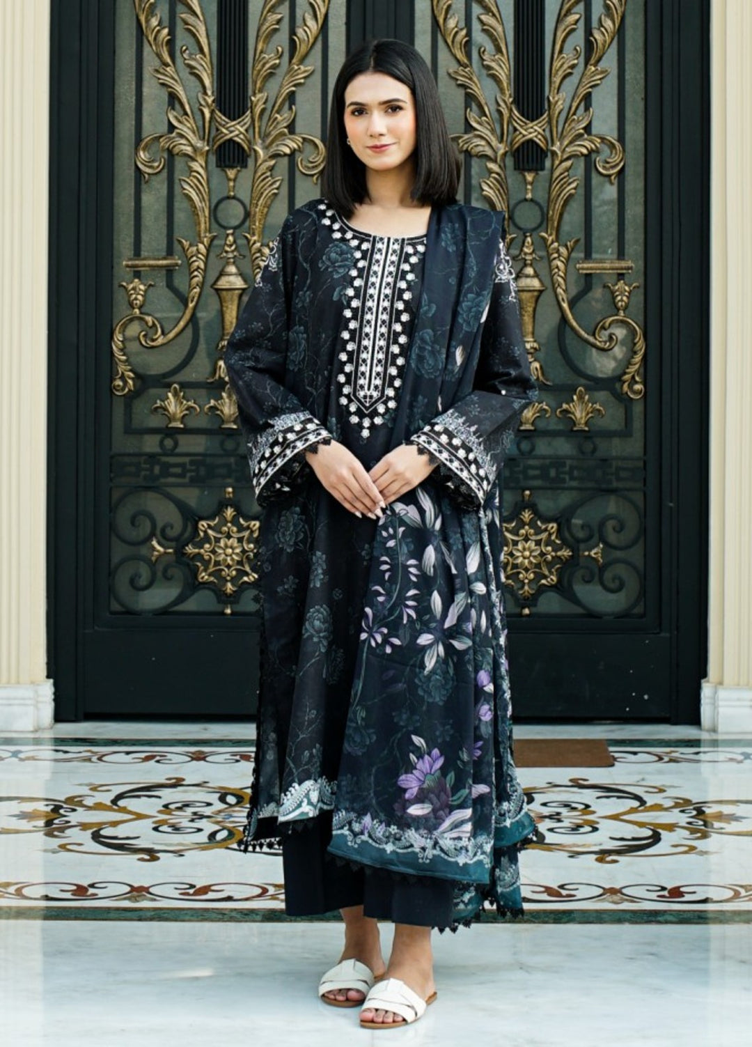 Zyna Unstitched Embroidered Lawn 3 Piece RIVA - Summer Collection