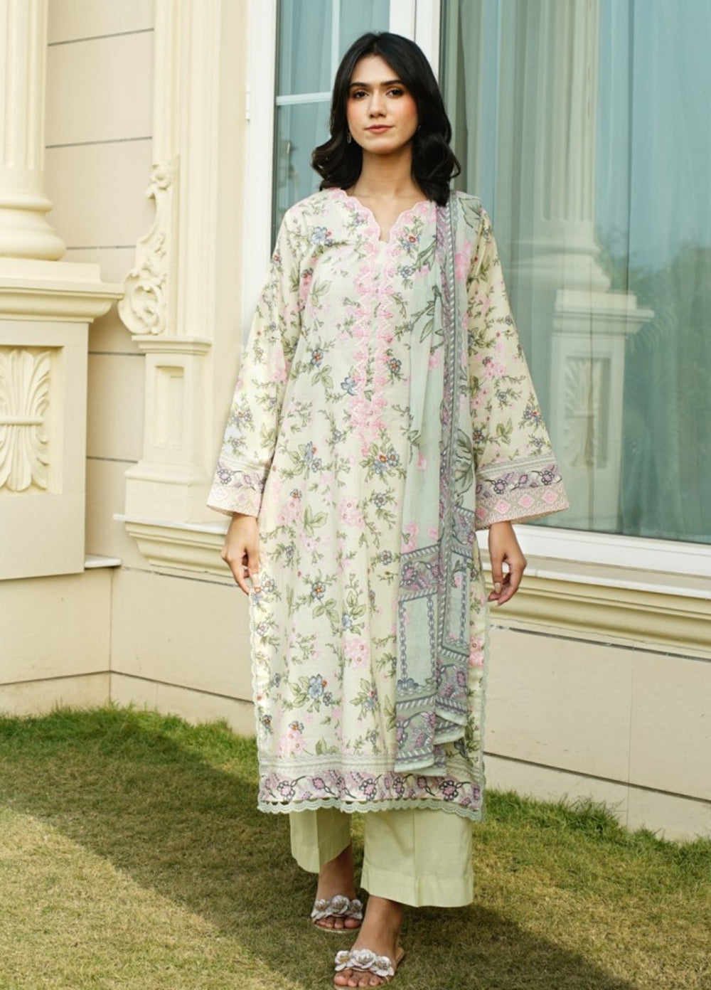 Zyna Unstitched Embroidered Lawn 3 Piece FAYLA - Summer Collection