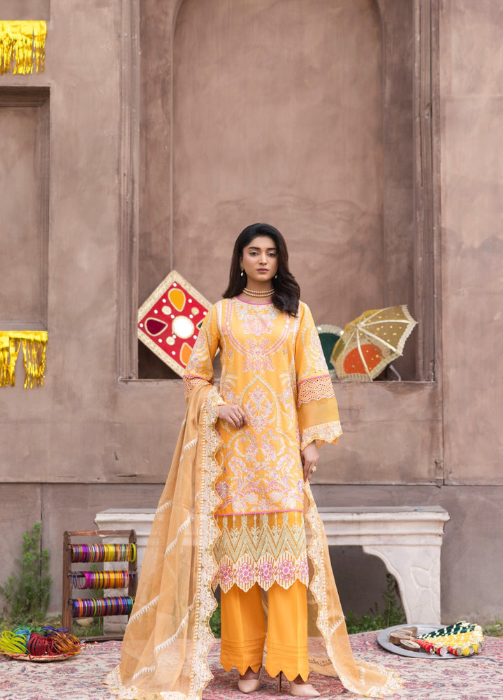 Mah e Noor by Tessa Women Embroidered Lawn 3 Piece Suit Gul e Zar - Festive Collection