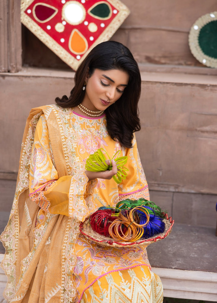 Mah e Noor by Tessa Women Embroidered Lawn 3 Piece Suit Gul e Zar - Festive Collection