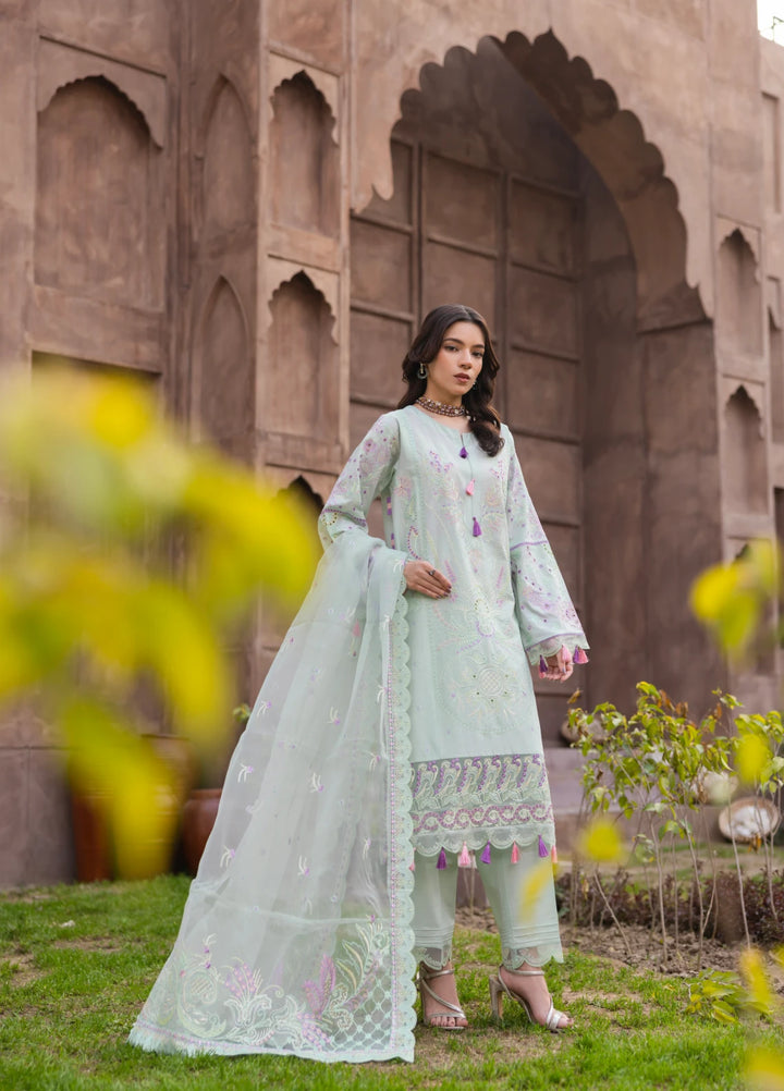 Mah e Noor by Tessa Women Embroidered Lawn 3 Piece Suit Mint Melody - Festive Collection
