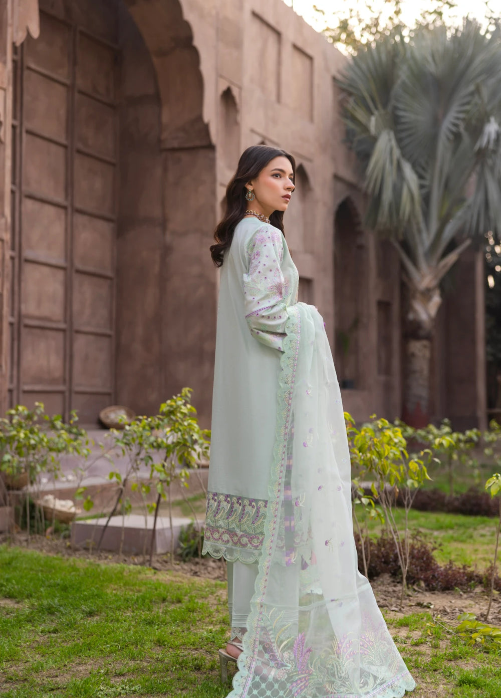 Mah e Noor by Tessa Women Embroidered Lawn 3 Piece Suit Mint Melody - Festive Collection