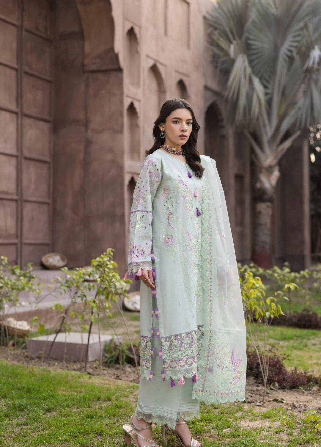 Mah e Noor by Tessa Women Embroidered Lawn 3 Piece Suit Mint Melody - Festive Collection