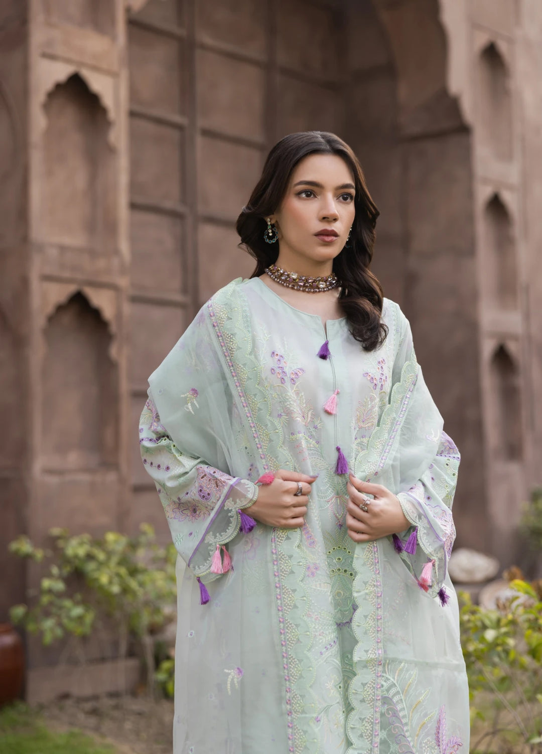 Mah e Noor by Tessa Women Embroidered Lawn 3 Piece Suit Mint Melody - Festive Collection