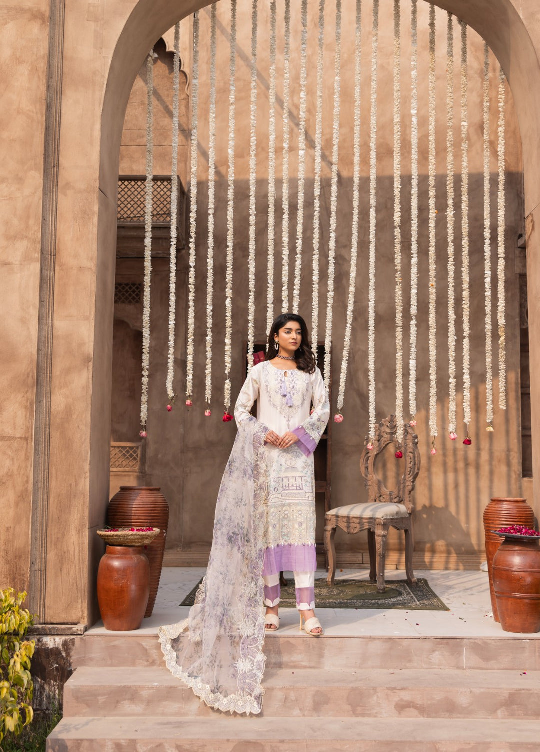 Mah e Noor by Tessa Women Embroidered Lawn 3 Piece Suit Lilac Dream - Festive Collection