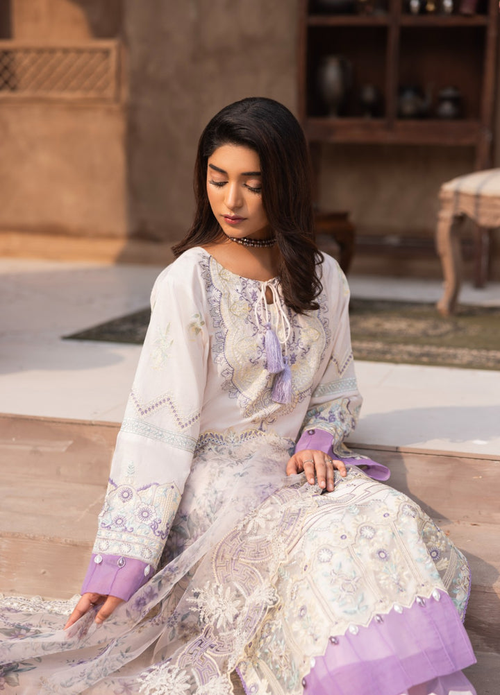 Mah e Noor by Tessa Women Embroidered Lawn 3 Piece Suit Lilac Dream - Festive Collection