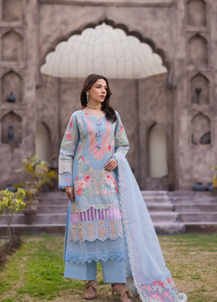 Mah e Noor by Tessa Women Embroidered Lawn 3 Piece Suit Sky Blossom - Festive Collection