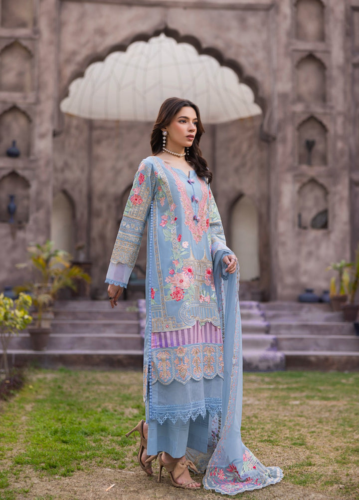 Mah e Noor by Tessa Women Embroidered Lawn 3 Piece Suit Sky Blossom - Festive Collection