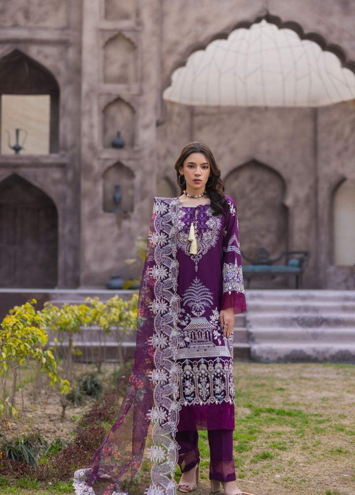 Mah e Noor by Tessa Women Embroidered Lawn 3 Piece Suit Noor e Banafshan - Festive Collection