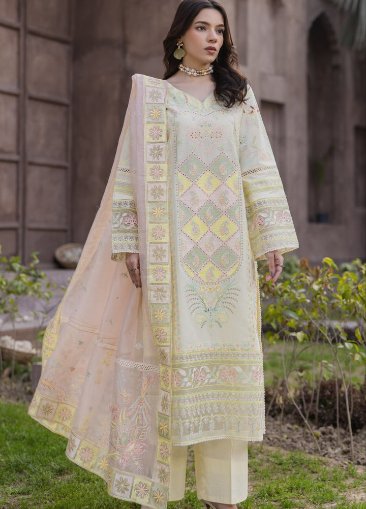 Mah e Noor by Tessa Women Embroidered Lawn 3 Piece Suit Gul e Rooh - Festive Collection