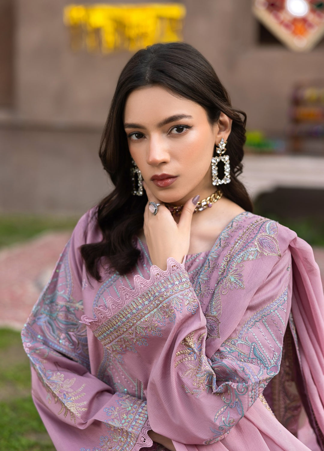 Mah e Noor by Tessa Women Embroidered Lawn 3 Piece Suit Blush Royale - Festive Collection