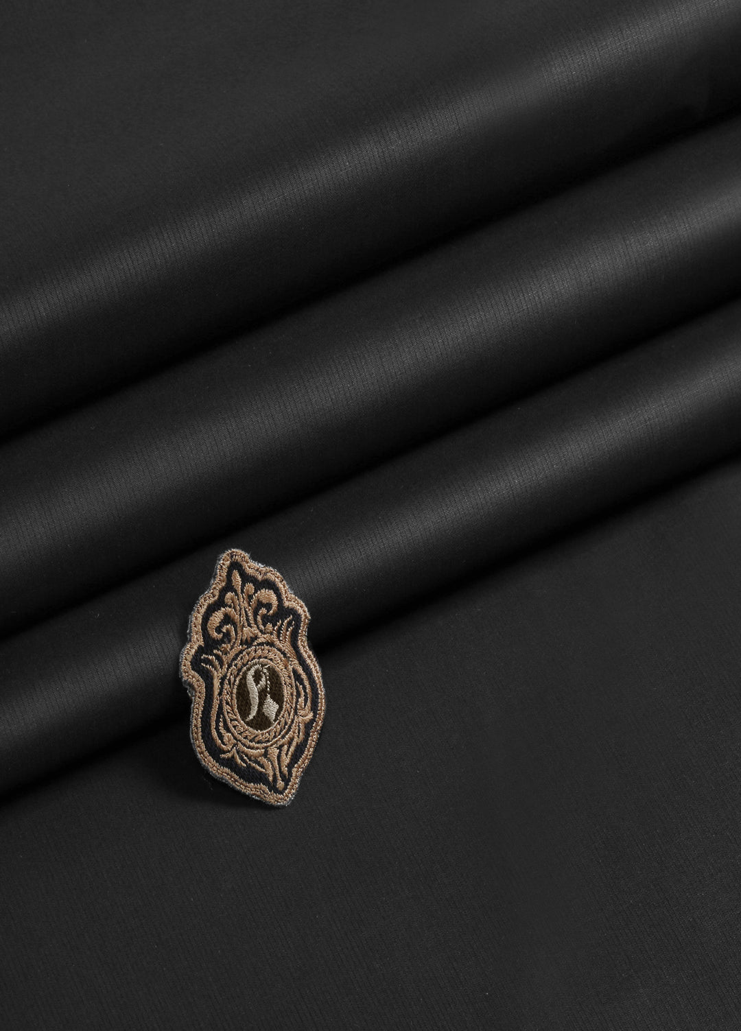 Zouq by Fabrich Mens Unstitched Textured Cotton 2 Piece Suit Black - Summer Collection