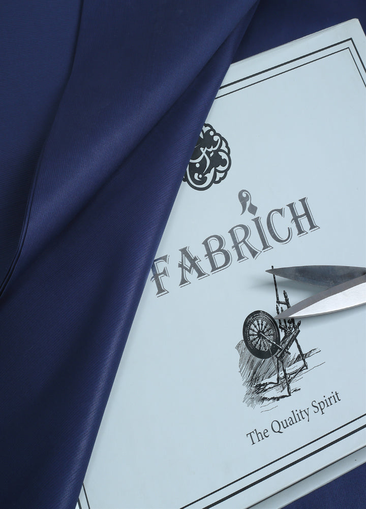 Zouq by Fabrich Mens Unstitched Textured Cotton 2 Piece Suit Navy - Summer Collection