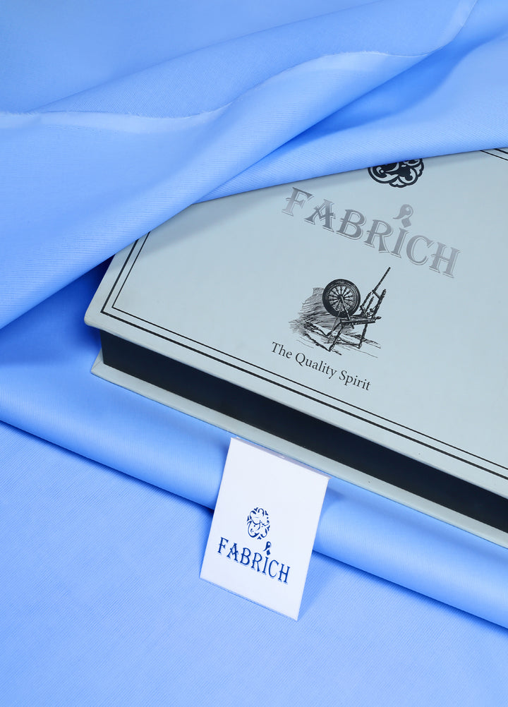 Zouq by Fabrich Mens Unstitched Textured Cotton 2 Piece Suit Sky - Summer Collection