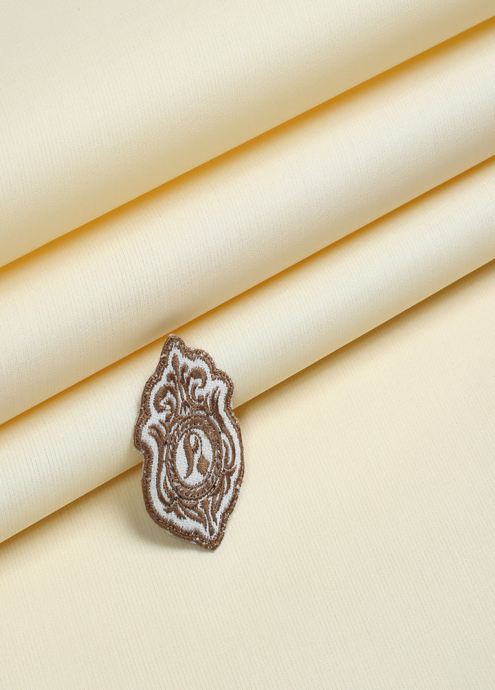 Zouq by Fabrich Mens Unstitched Textured Cotton 2 Piece Suit Ivory - Summer Collection