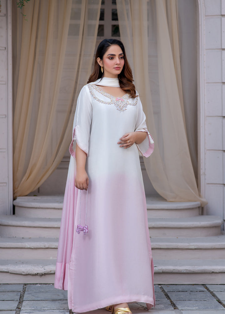 Lumi Luxury by Fajr Khan RTW Hand work Sheesha Silk 3 Piece Ombre - Festive Collection