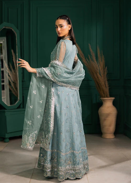 Ramz O Raaz by Ruby Suleiman Women Pret Hand work Organza 3 Piece Carribean Charm - Festive Collection