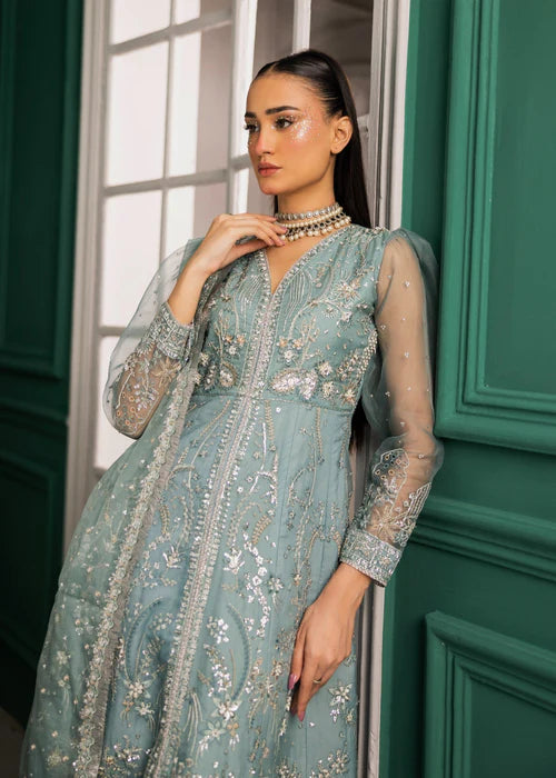 Ramz O Raaz by Ruby Suleiman Women Pret Hand work Organza 3 Piece Carribean Charm - Festive Collection