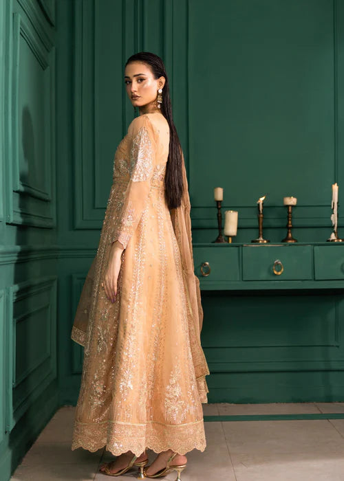 Ramz O Raaz by Ruby Suleiman Women Pret Hand work Organza 3 Piece Almond Bliss - Festive Collection