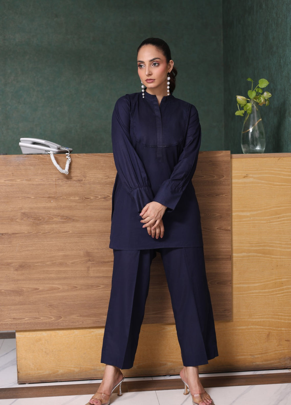 Essential Clothing by Tessa Women RTW Solids Lawn 2 Piece Suit Deep Sea - Casual Collection