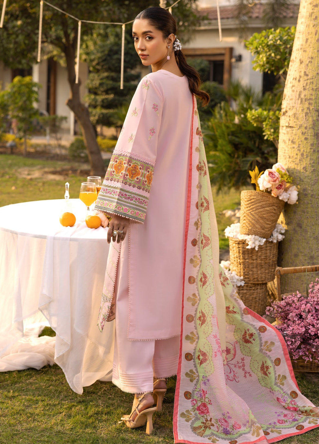 Tessa Women RTW Embroidered Lawn 3 Piece Suit Blush Bloom - Festive Collection