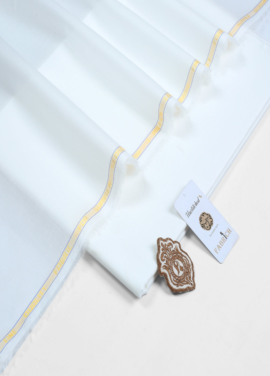 Million by Fabrich Unstitched Solids Cotton Lawn Kameez Shalwar Offwhite - Summer Collection