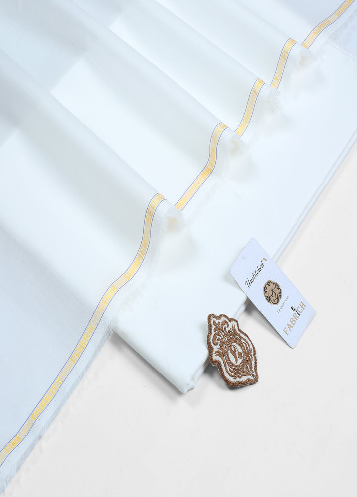 Million by Fabrich Unstitched Solids Cotton Lawn Kameez Shalwar Offwhite - Summer Collection