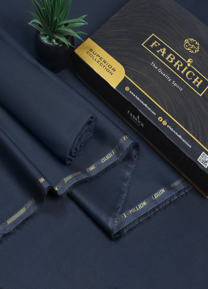 Million by Fabrich Unstitched Solids Cotton Lawn Kameez Shalwar Charcoal - Summer Collection