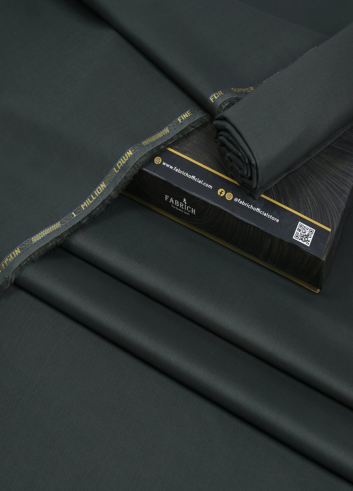 Million by Fabrich Unstitched Solids Cotton Lawn Kameez Shalwar Olive - Summer Collection