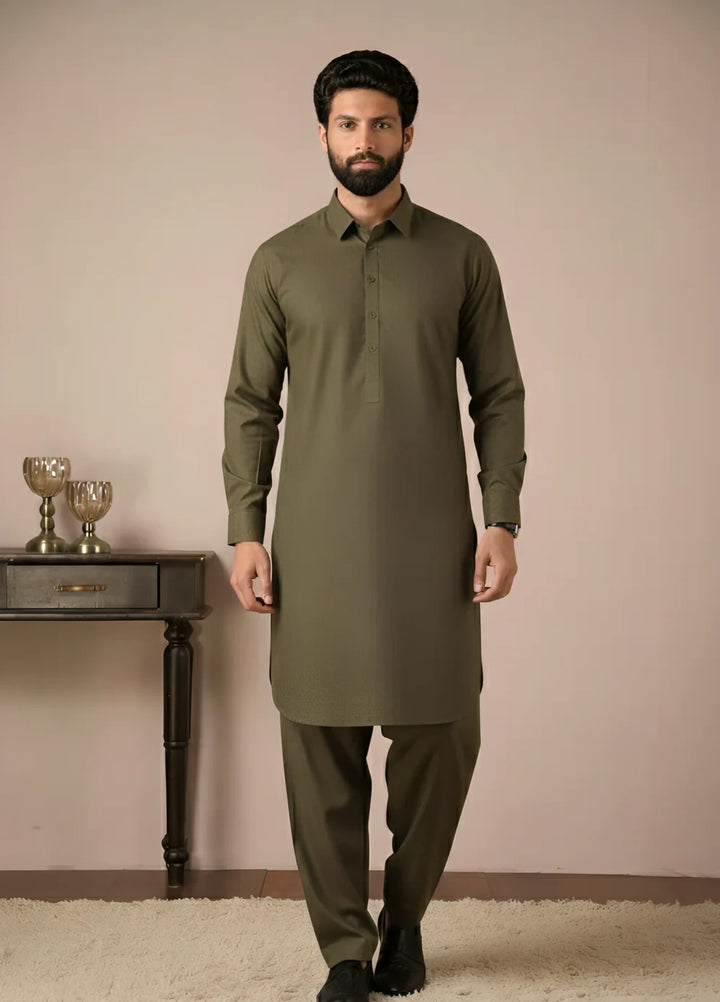 Gold Medal by Stitching Cotton Men RTW Solid Poly 2 Piece Suit Sandy SMKS-135 - Casual Collection