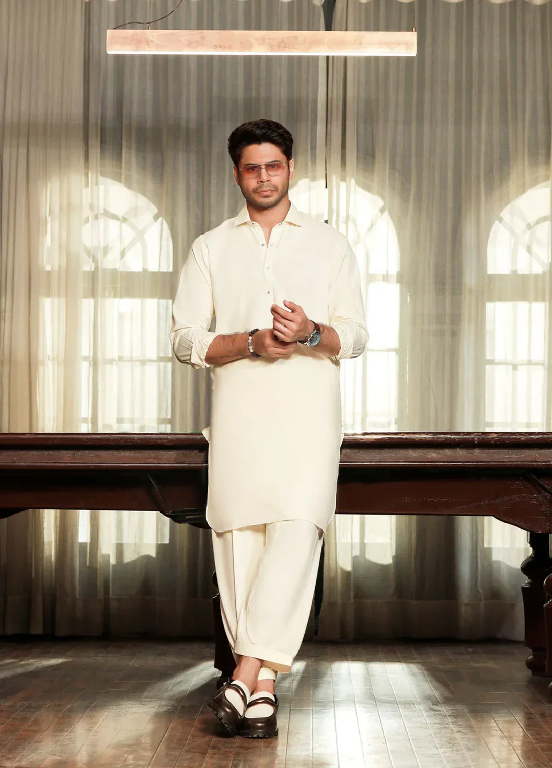 China Boski- Cream Kameez Shalwar