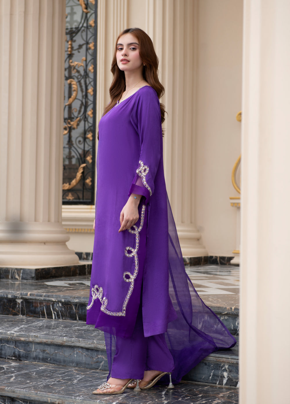 Jasmine by Fajr Khan Women Hand work 3 Piece Suit Bela - Festive Collection