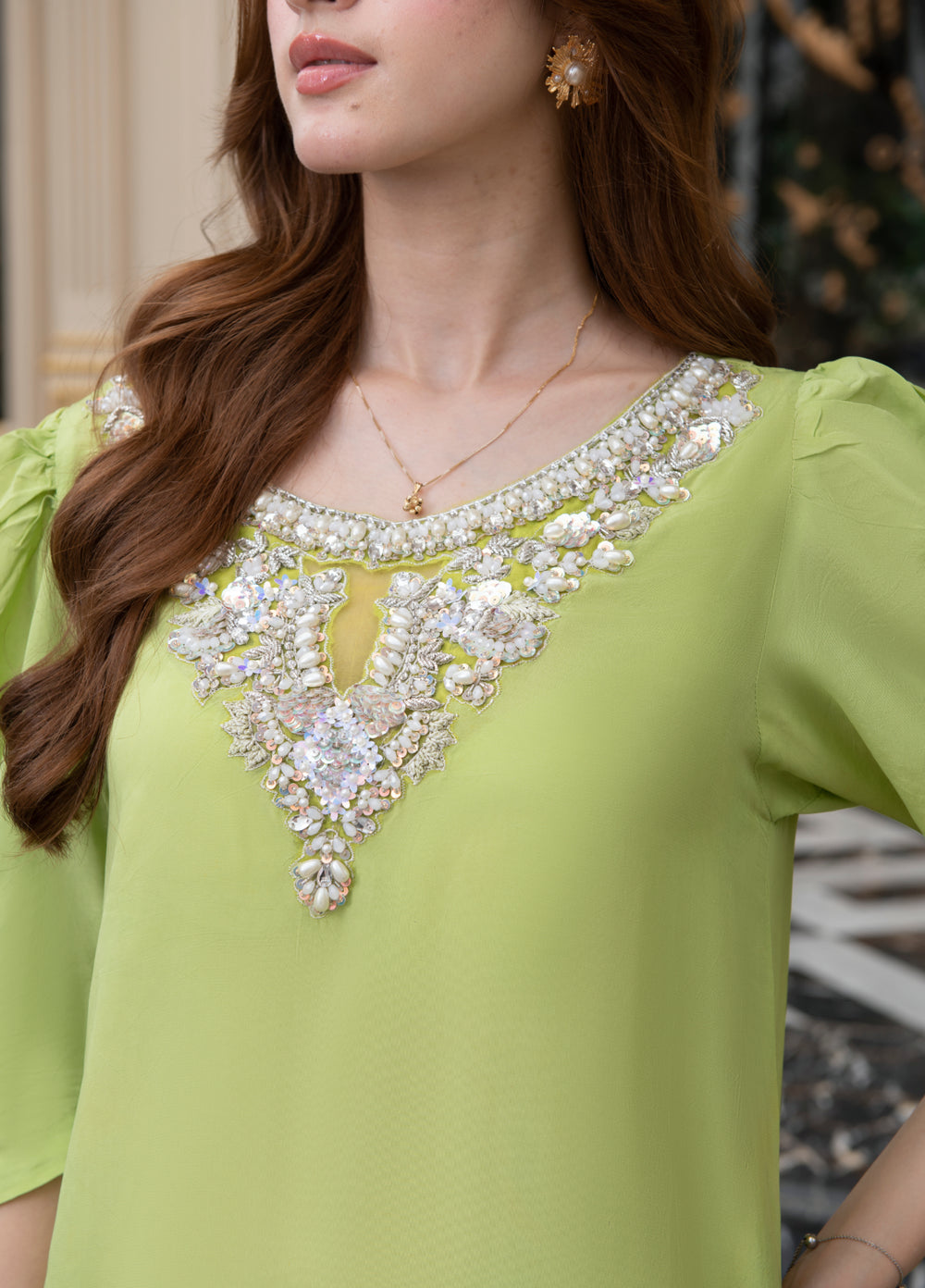 Jasmine by Fajr Khan Women Hand work 3 Piece Suit Mongra - Festive Collection