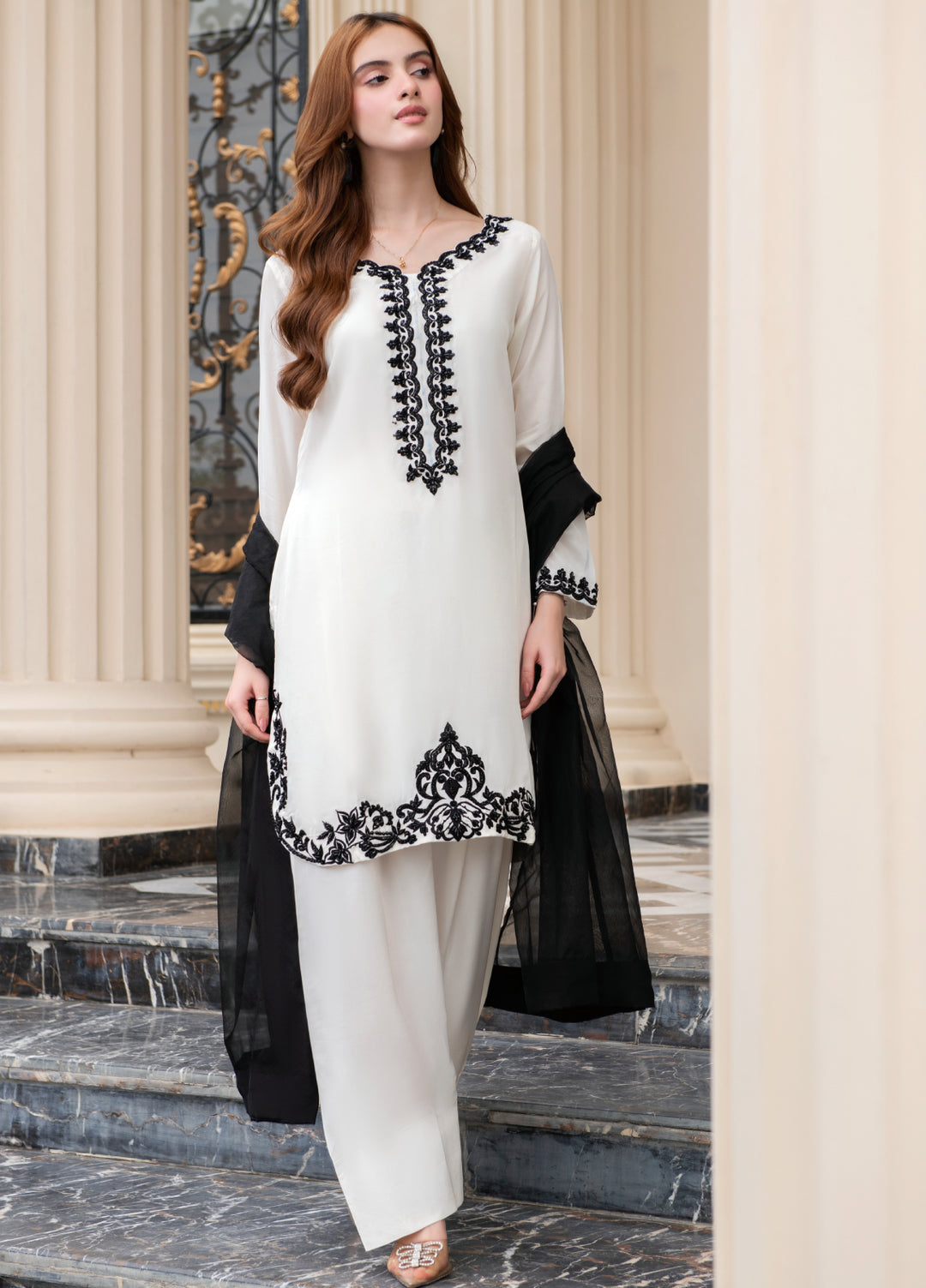 Jasmine by Fajr Khan Women Hand work 3 Piece Suit Motia - Festive Collection