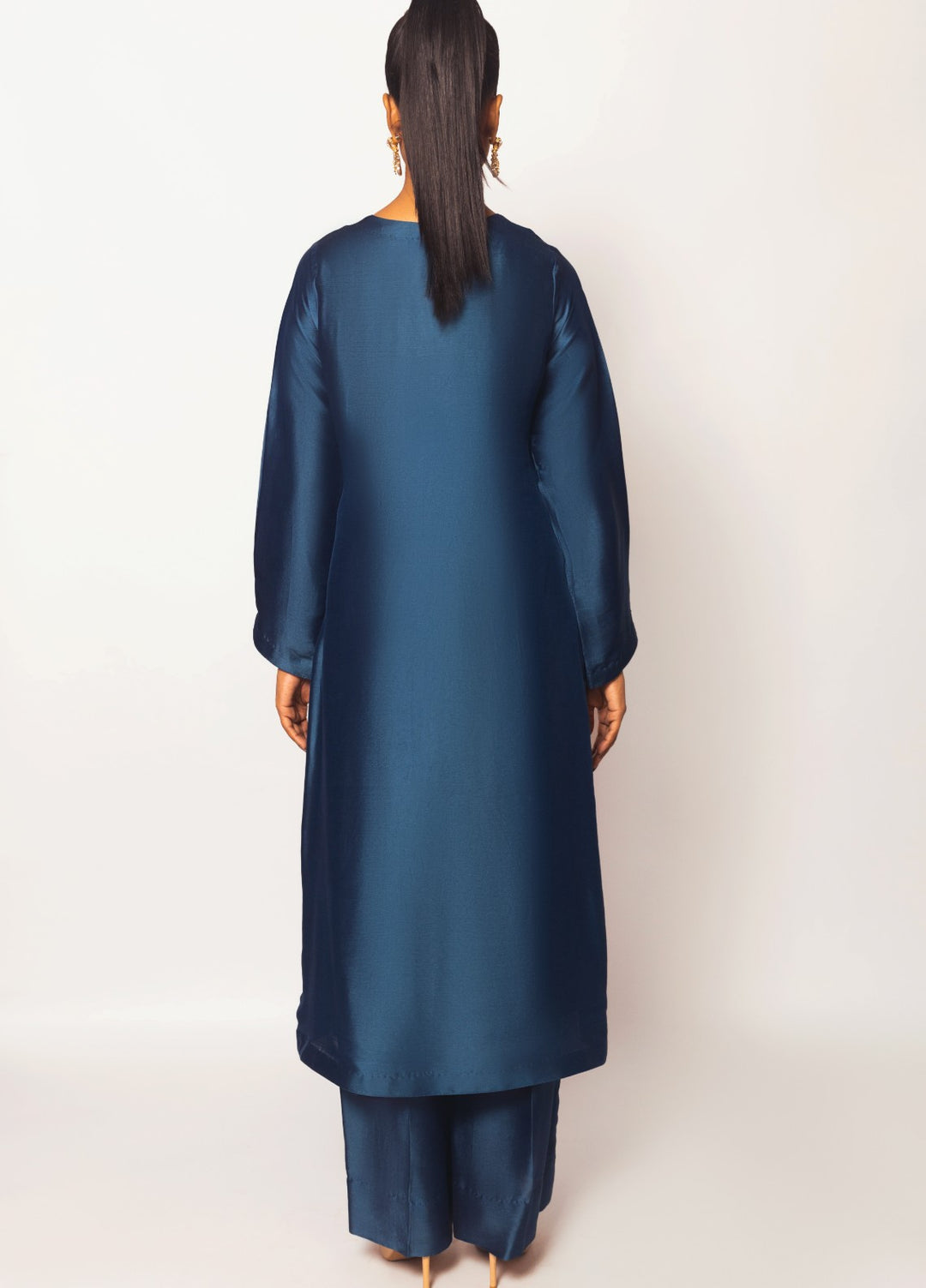 Gulenoor Women RTW Embroidered Sheesha Silk 3 Piece Suit The Teal Pagoda - Festive Collection