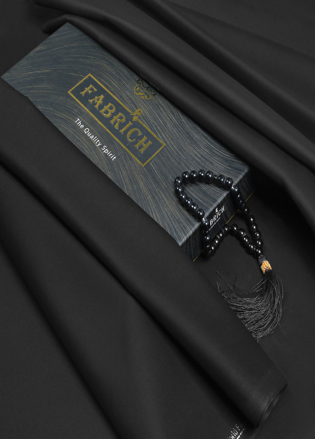 Fabrich Mens Unstitched Solids Cotton Kameez Shalwar Suit Black - Casual Collection