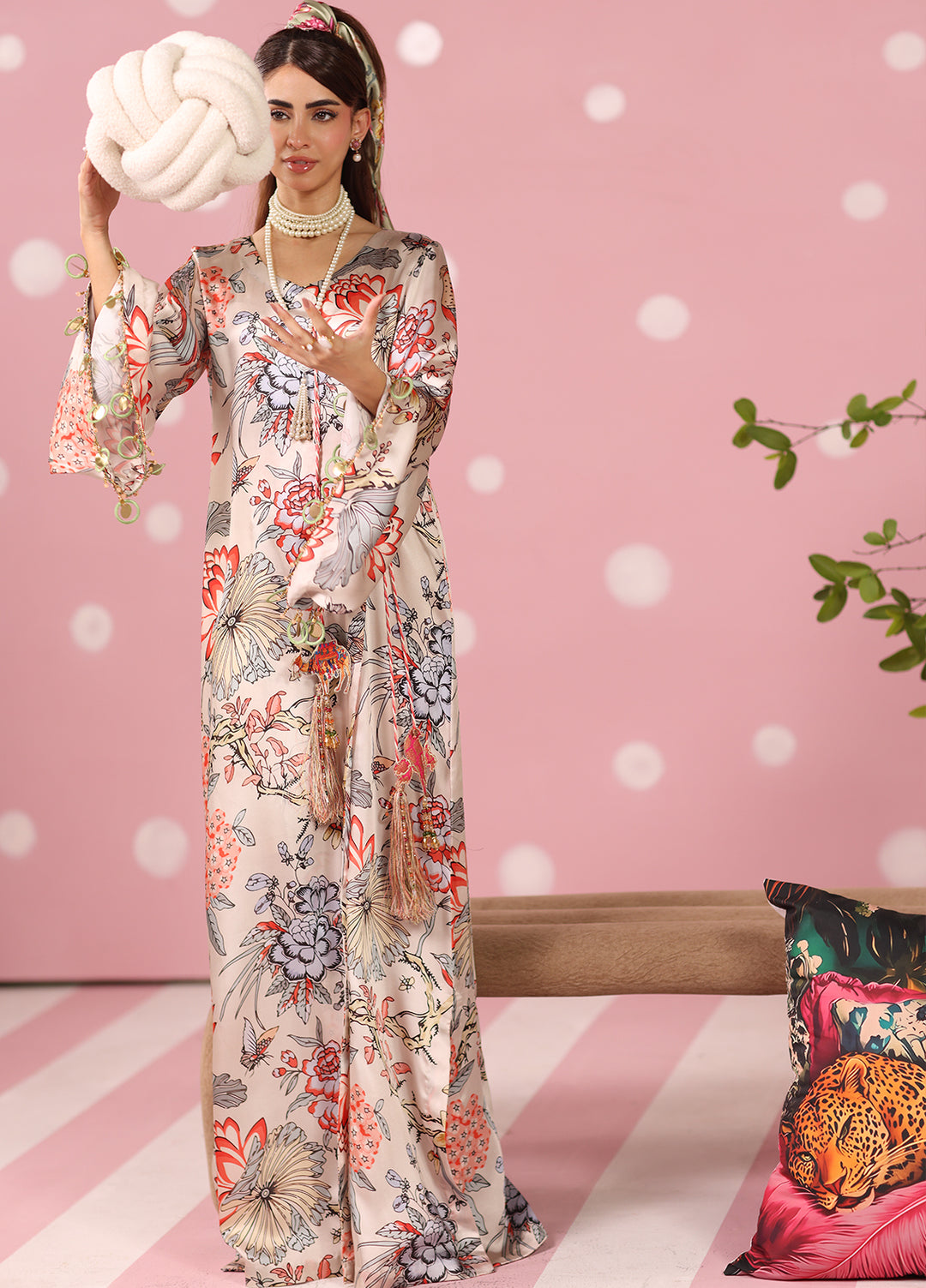 Musferah Saad Women RTW Printed Silk 2 Piece Suit Imperial Blossom - Festive Collection