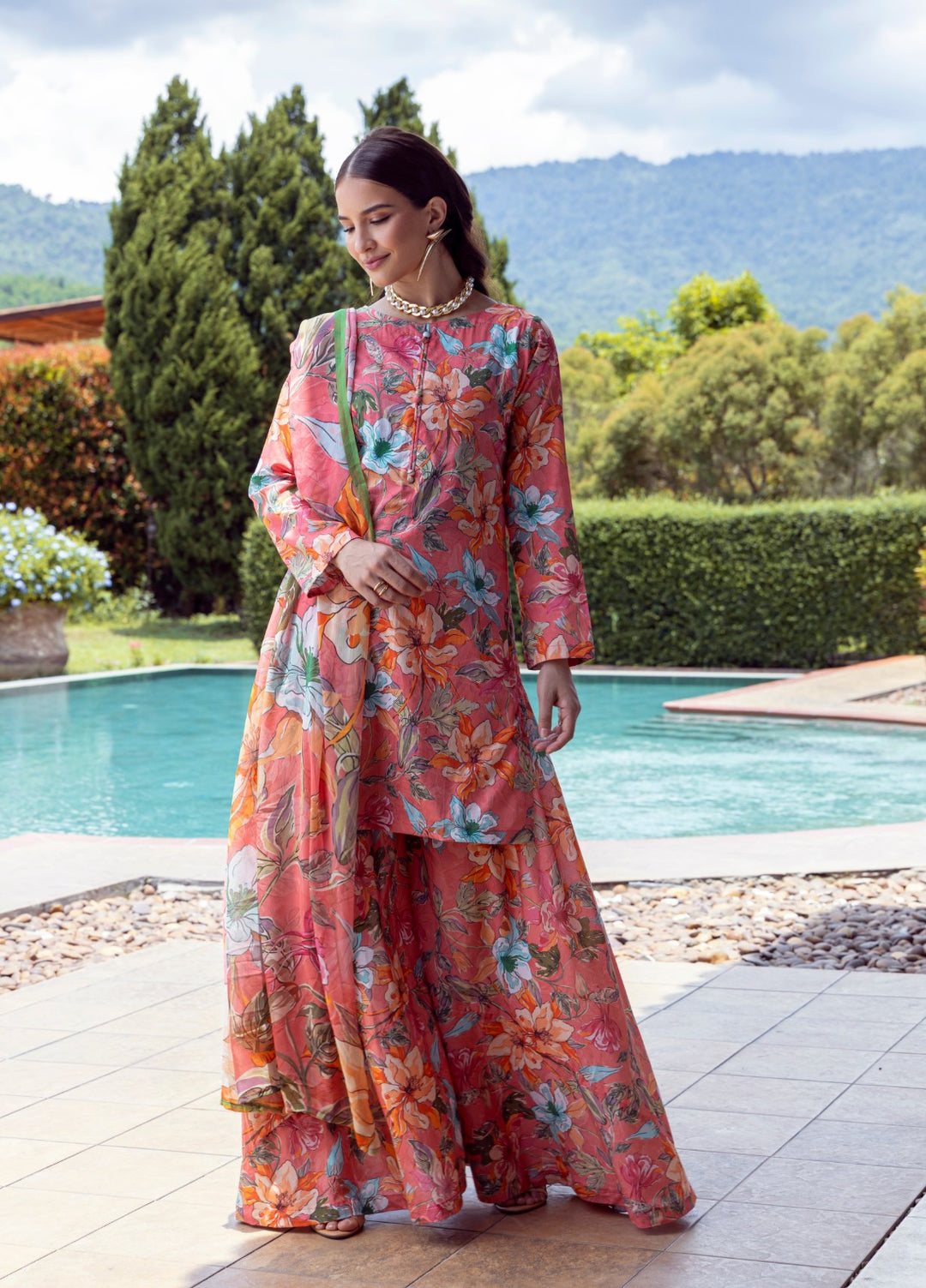 Floral Ritual Edit by Feathers  Printed Lawn 3 Piece Suit RENIX - Casual Collection