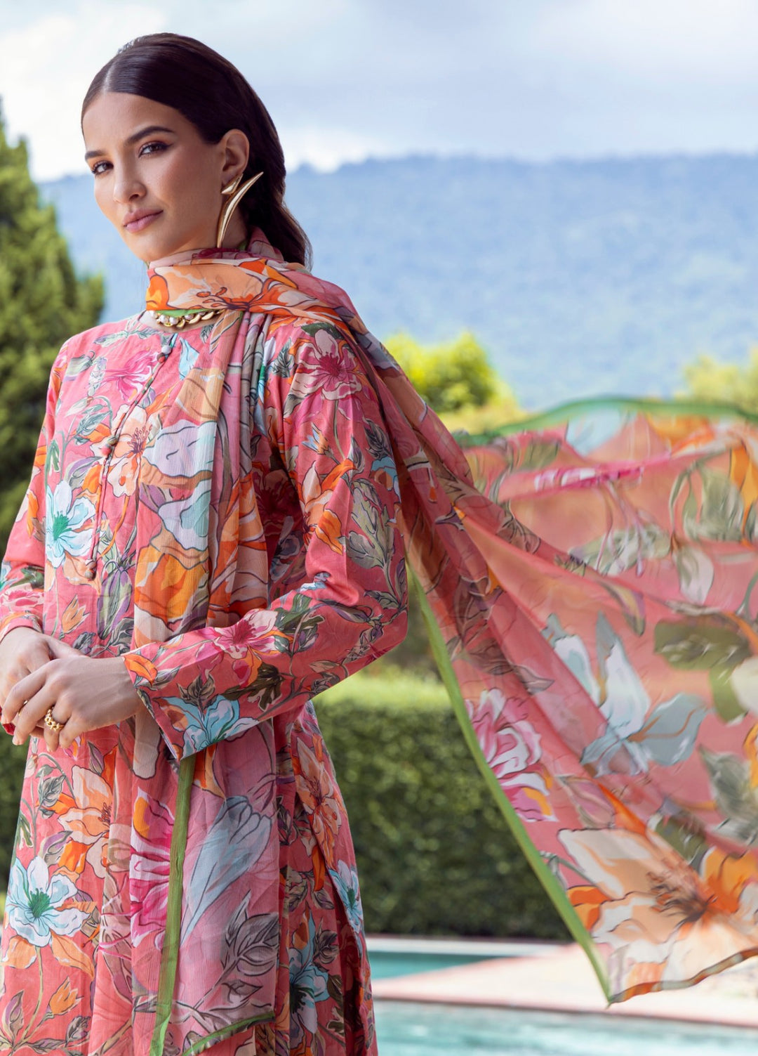 Floral Ritual Edit by Feathers  Printed Lawn 3 Piece Suit RENIX - Casual Collection