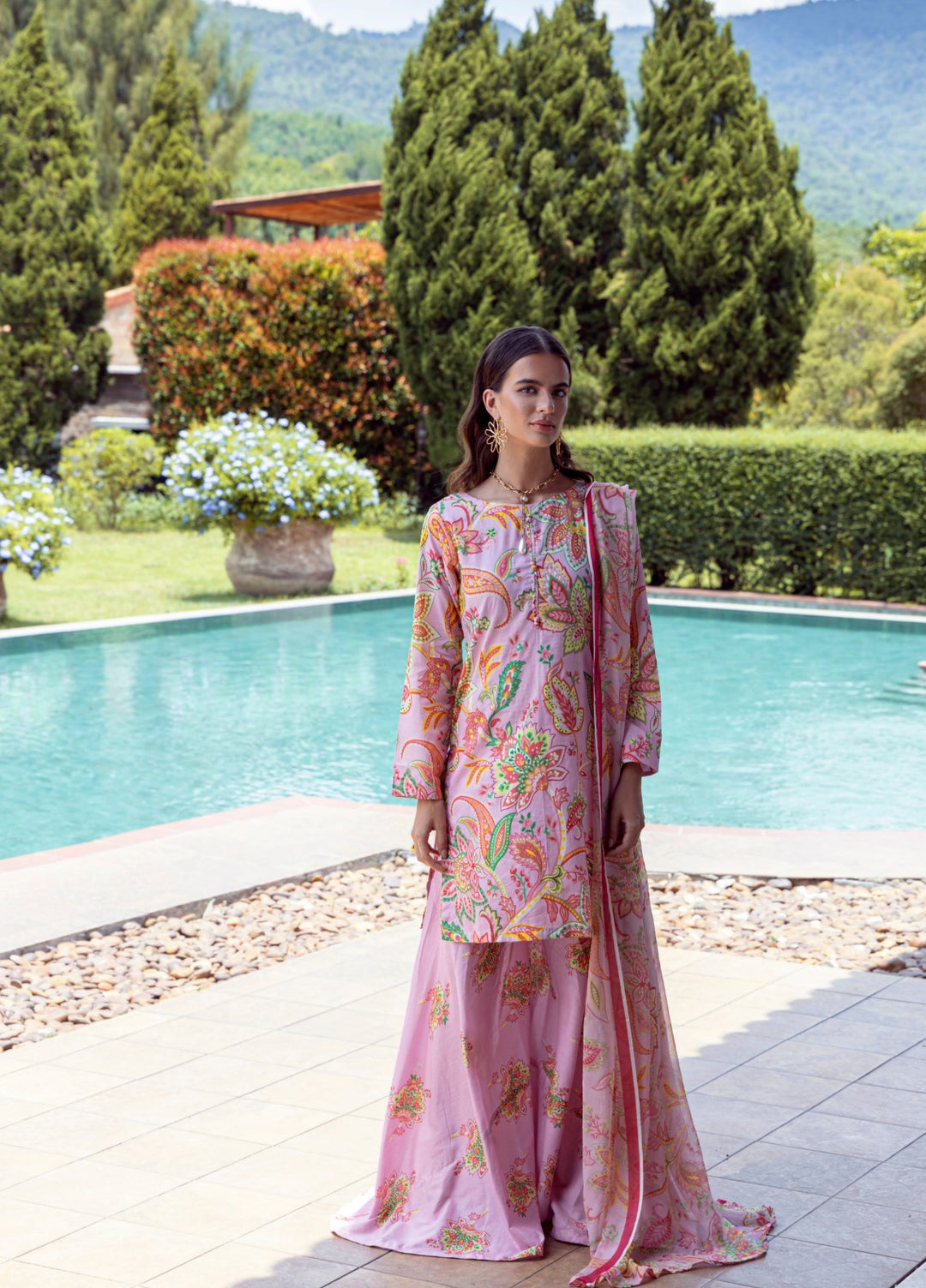 Floral Ritual Edit by Feathers  Printed Lawn 3 Piece Suit STYREL - Casual Collection