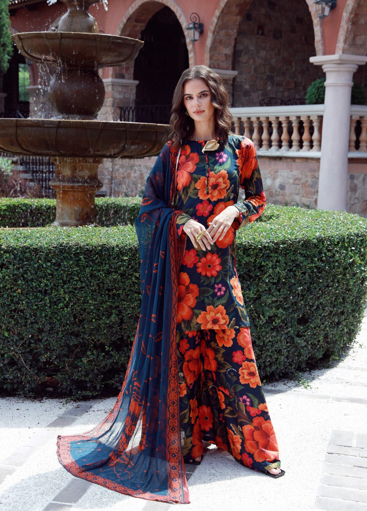 Petals Of Serenity by Feathers RTW Printed Lawn 3 Piece Suit VESTOR - Casual Collection