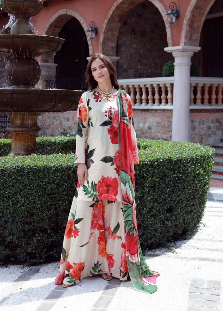 Petals Of Serenity by Feathers RTW Printed Lawn 3 Piece Suit ZENVOR - Casual Collection