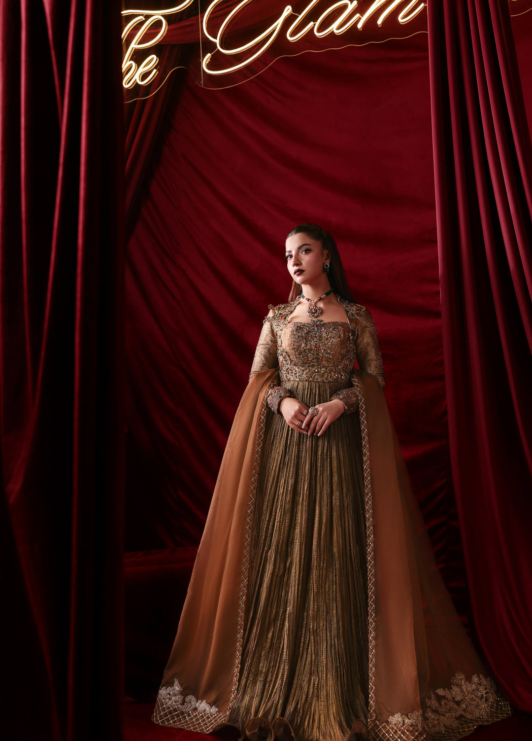 The Glamorous by Musferah Saad RTW Hand work Organza 2 Piece Suit Ethereal Light - Wedding Collection