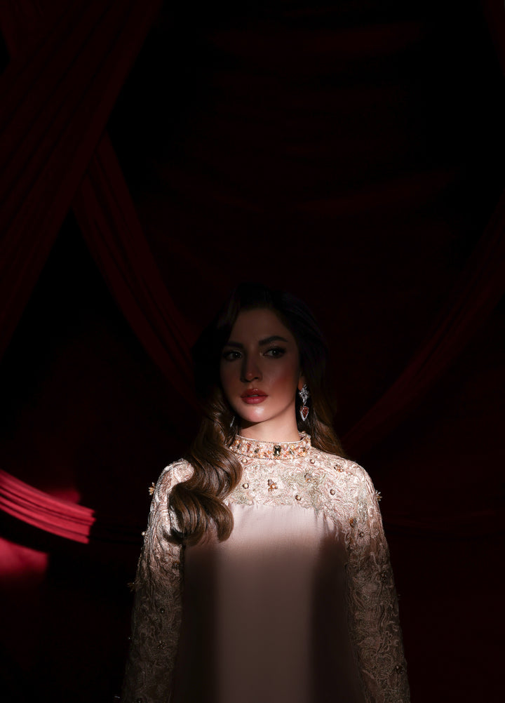 The Glamorous by Musferah Saad RTW Hand work Tissue Silk 3 Piece Suit Rosaline - Casual Collection
