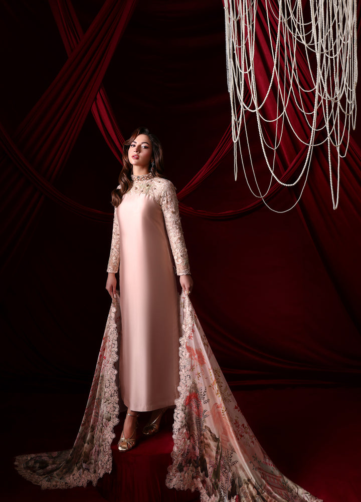 The Glamorous by Musferah Saad RTW Hand work Tissue Silk 3 Piece Suit Rosaline - Casual Collection