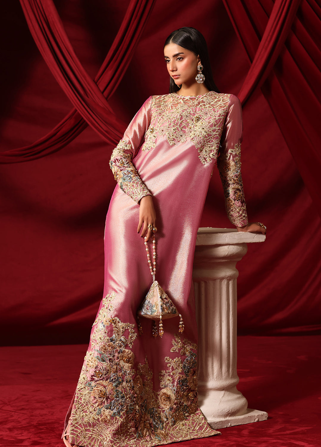 The Glamorous by Musferah Saad RTW Embroidered Tissue 1 Piece Valentina - Eid Collection