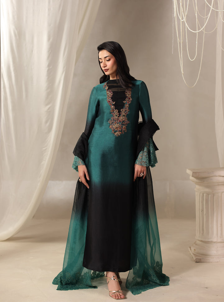 Twilight by Musferah Saad RTW Hand work Tissue Silk 3 Piece Suit Celestia - Eid Collection